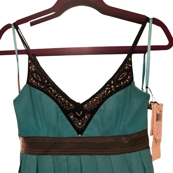 NWT VINTAGE SUE WONG NOCTURNE TURQUOISE 100% SILK BEADED DRESS SIZE 0 -  www.nationalbodyline.in